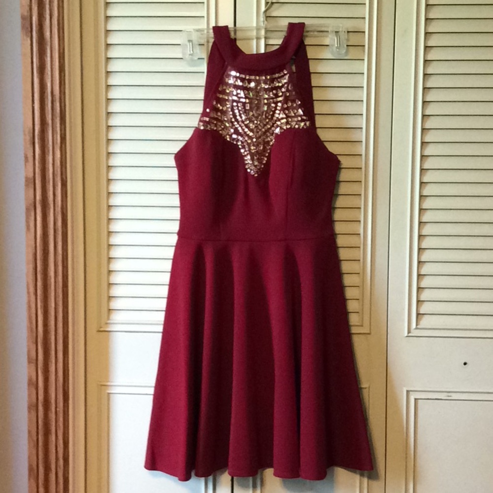 Deep red short Homecoming dress